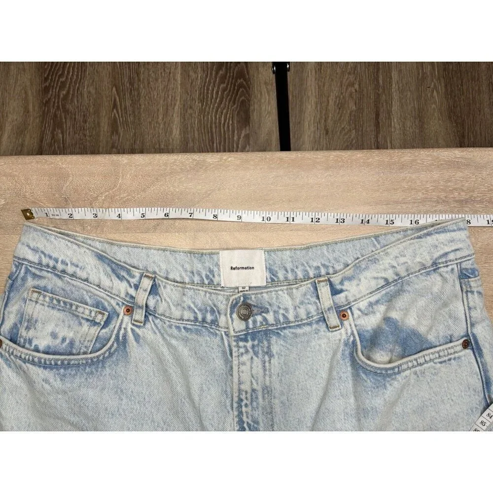 Reformation Cary High Rise Slouchy Wide Leg Jeans Shasta Light Wash Size 32